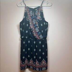 Elegant blue patterned romper